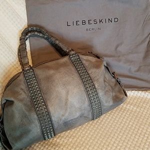 👜 LIEBESKIND Leather Gray Distressed Bag